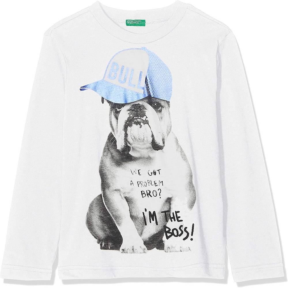 BENETTON ΜΑΚΡΥΜΑΝΙΚΗ ΜΠΛΟΥΖΑ BENETTON COLORS ΕΚΡΟΥ (82 CM)-(1-2 ΕΤΩΝ)