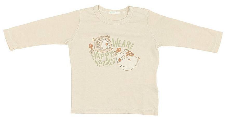 BENETTON ΜΑΚΡΥΜΑΝΙΚΗ ΜΠΛΟΥΖΑ BENETTON TRIP TO COLLEGE ΜΠΕΖ (62 CM)-(3-6 ΜΗΝΩΝ)