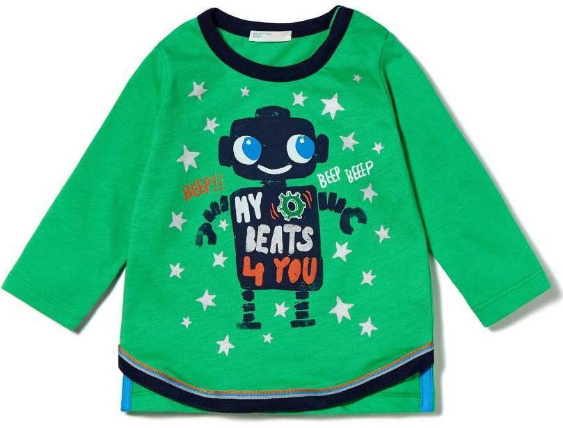 BENETTON ΜΑΚΡΥΜΑΝΙΚΗ ΜΠΛΟΥΖΑ BENETTON SPACE EXPLOSION ΠΡΑΣΙΝΗ (62 CM)-(3-6 ΜΗΝΩΝ)