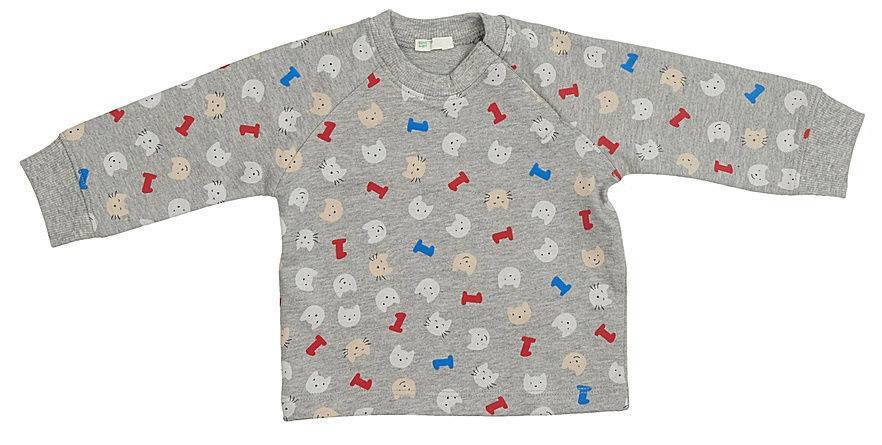 BENETTON ΜΑΚΡΥΜΑΝΙΚΗ ΜΠΛΟΥΖΑ BENETTON PLAYTIME ΓΚΡΙ (62 CM)-(3-6 ΜΗΝΩΝ)