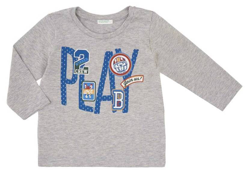 BENETTON ΜΑΚΡΥΜΑΝΙΚΗ ΜΠΛΟΥΖΑ BENETTON CASUAL ΓΚΡΙ (62 CM)-(3-6 ΜΗΝΩΝ)