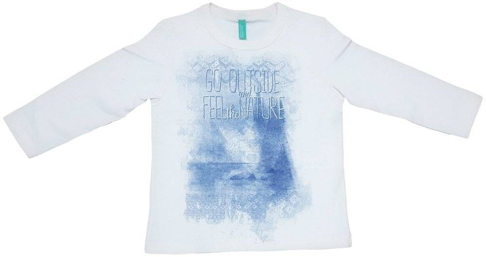 ΜΑΚΡΥΜΑΝΙΚΗ ΜΠΛΟΥΖΑ BENETTON TRIP TO COLLEGE ΛΕΥΚΗ (82 CM)-(1-2 ΕΤΩΝ)