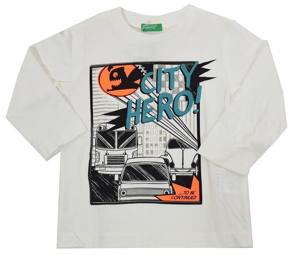 ΜΑΚΡΥΜΑΝΙΚΗ ΜΠΛΟΥΖΑ BENETTON IMPIANTO ΕΚΡΟΥ (82 CM)-(1-2 ΕΤΩΝ) BENETTON