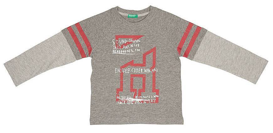 ΜΑΚΡΥΜΑΝΙΚΗ ΜΠΛΟΥΖΑ BENETTON IMPIANTO ΓΚΡΙ (82 CM)-(1-2 ΕΤΩΝ) BENETTON