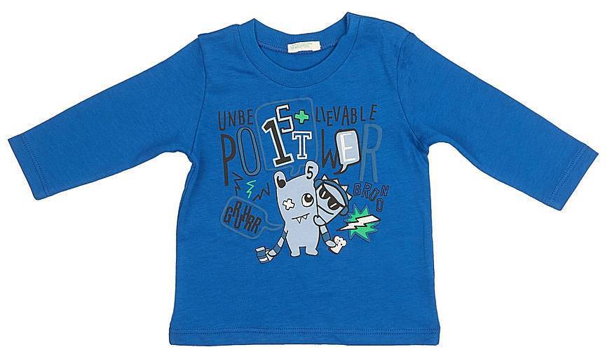 ΜΑΚΡΥΜΑΝΙΚΗ ΜΠΛΟΥΖΑ BENETTON CASUAL ΜΠΛΕ (62 CM)-(3-6 ΜΗΝΩΝ)