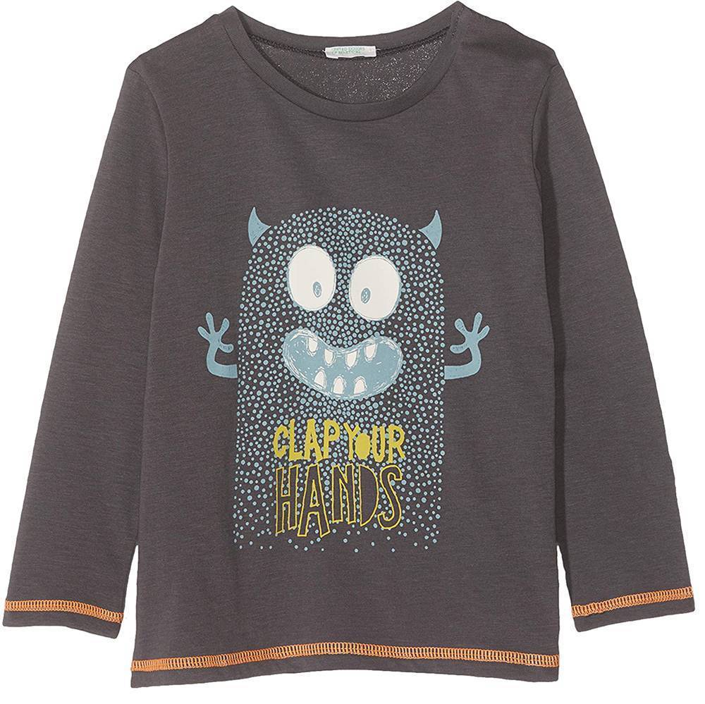 ΜΑΚΡΥΜΑΝΙΚΗ ΜΠΛΟΥΖΑ BENETTON ROCK BABY ΓΚΡΙ (62 CM)-(3-6 ΜΗΝΩΝ) BENETTON
