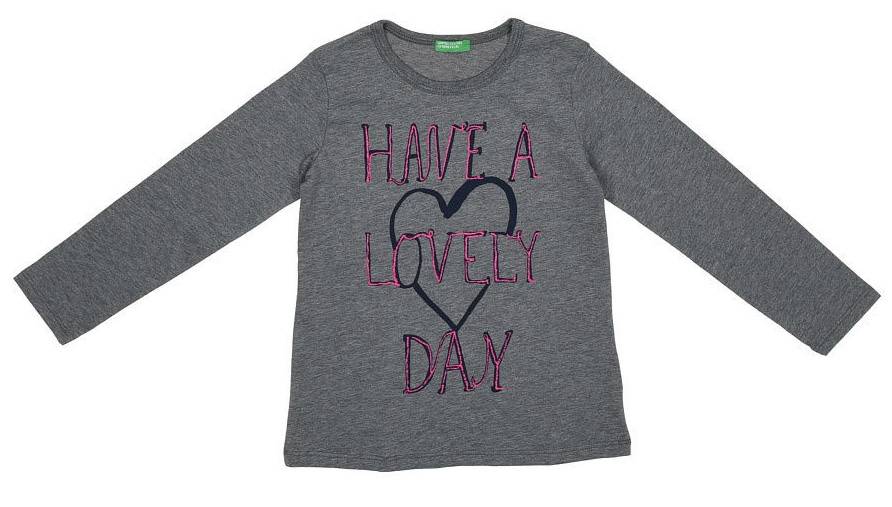 ΜΠΛΟΥΖΑ ΜΑΚΡΥΜΑΝΙΚΗ BENETTON 4 STREET GIRL ΓΚΡΙ ΜΕΛΑΝΖΕ (82 CM)-(1-2 ΕΤΩΝ) BENETTON