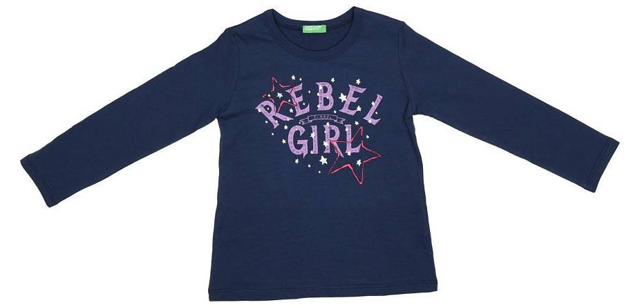 ΜΠΛΟΥΖΑ ΜΑΚΡΥΜΑΝΙΚΗ BENETTON 4 STREET GIRL ΣΚΟΥΡΟ ΜΠΛΕ (82 CM)-(1-2 ΕΤΩΝ) BENETTON
