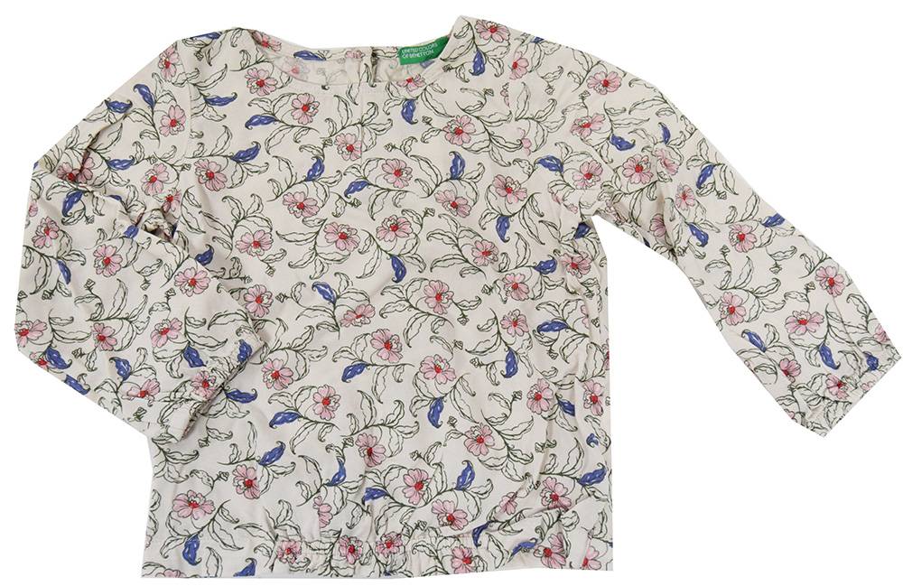 ΜΠΛΟΥΖΑ ΜΑΚΡΥΜΑΝΙΚΗ BENETTON FUNZIONE 1 GIRL ΕΚΡΟΥ/ΠΟΛΥΧΡΩΜΟ (90 CM)-(2 ΕΤΩΝ) BENETTON