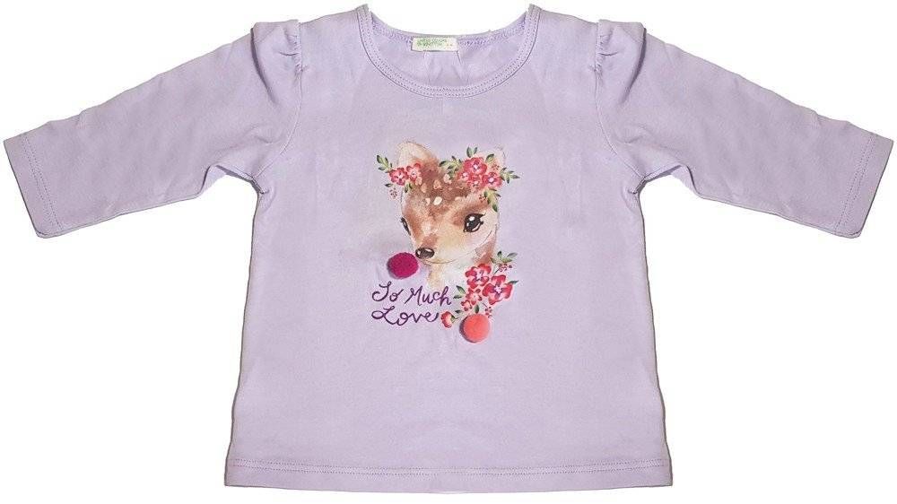 ΜΠΛΟΥΖΑ ΜΑΚΡΥΜΑΝΙΚΗ BENETTON 3 FOLK BABY G ΛΙΛΑ (68 CM)-(6-9 ΜΗΝΩΝ) BENETTON