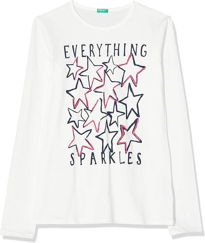 ΜΠΛΟΥΖΑ ΜΑΚΡΥΜΑΝΙΚΗ BENETTON 4STREET GIRL ΛΕΥΚΟ (82 CM)-(1-2 ΕΤΩΝ)