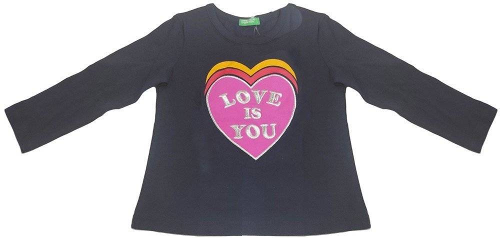 ΜΠΛΟΥΖΑ ΜΑΚΡΥΜΑΝΙΚΗ BENETTON FUNZIONE 1 GIRL ΣΚΟΥΡΟ ΜΠΛΕ (82 CM)-(1-2 ΕΤΩΝ)