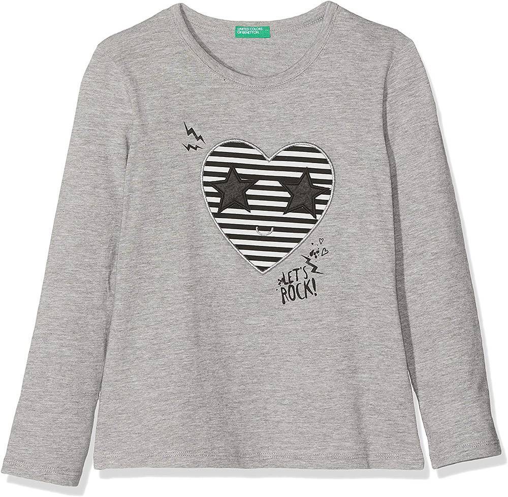 ΜΠΛΟΥΖΑ ΜΑΚΡΥΜΑΝΙΚΗ BENETTON FUNZIONE 1 GIRL ΓΚΡΙ ΜΕΛΑΝΖΕ (82 CM)-(1-2 ΕΤΩΝ) BENETTON