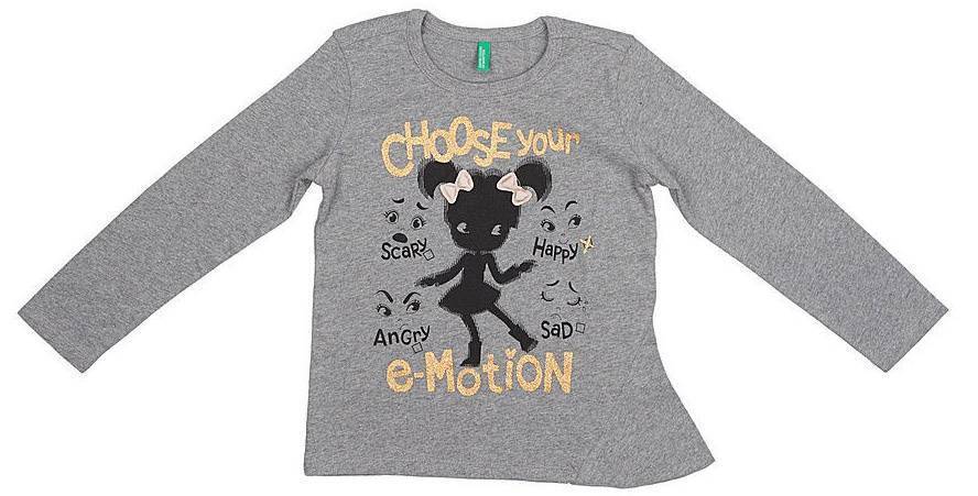 ΜΠΛΟΥΖΑ ΜΑΚΡΥΜΑΝΙΚΗ BENETTON MODERN MOB G ΓΚΡΙ ΜΕΛΑΝΖΕ (82 CM)-(1-2 ΕΤΩΝ) BENETTON