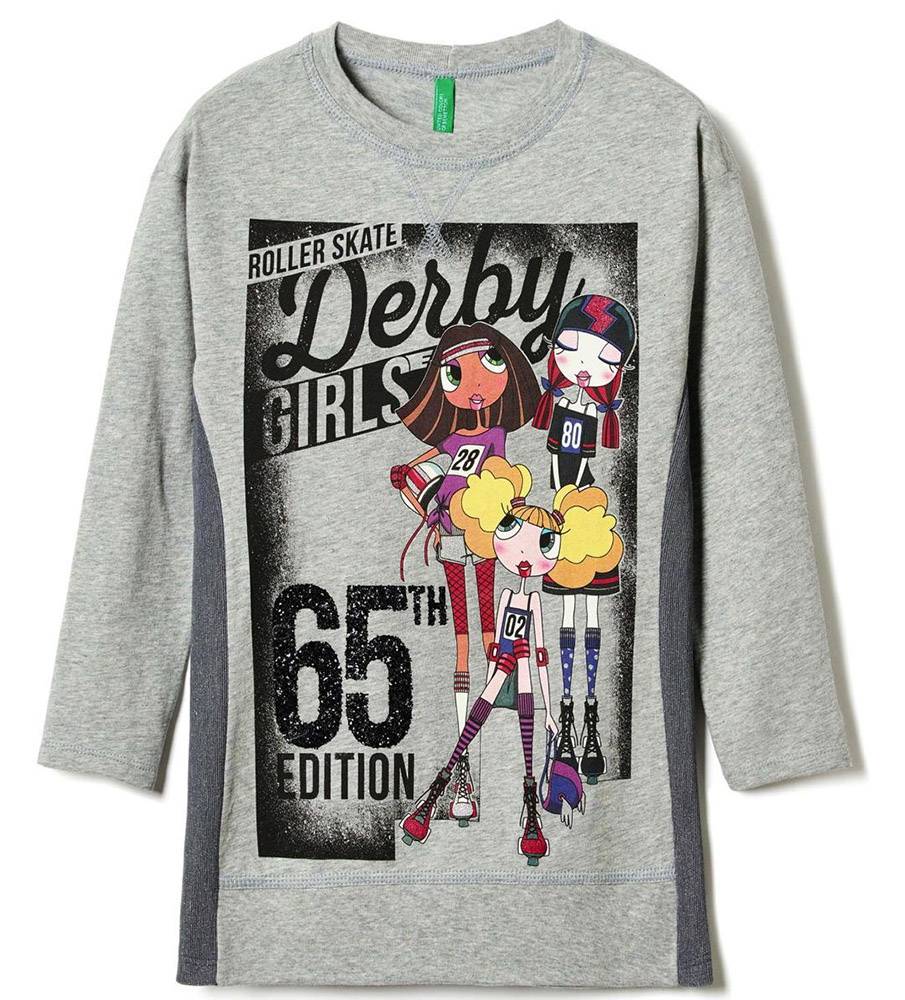 ΜΠΛΟΥΖΑ ΜΑΚΡΥΜΑΝΙΚΗ BENETTON THE RACE 1 G ΓΚΡΙ ΜΕΛΑΝΖΕ (82 CM)-(1-2 ΕΤΩΝ) BENETTON