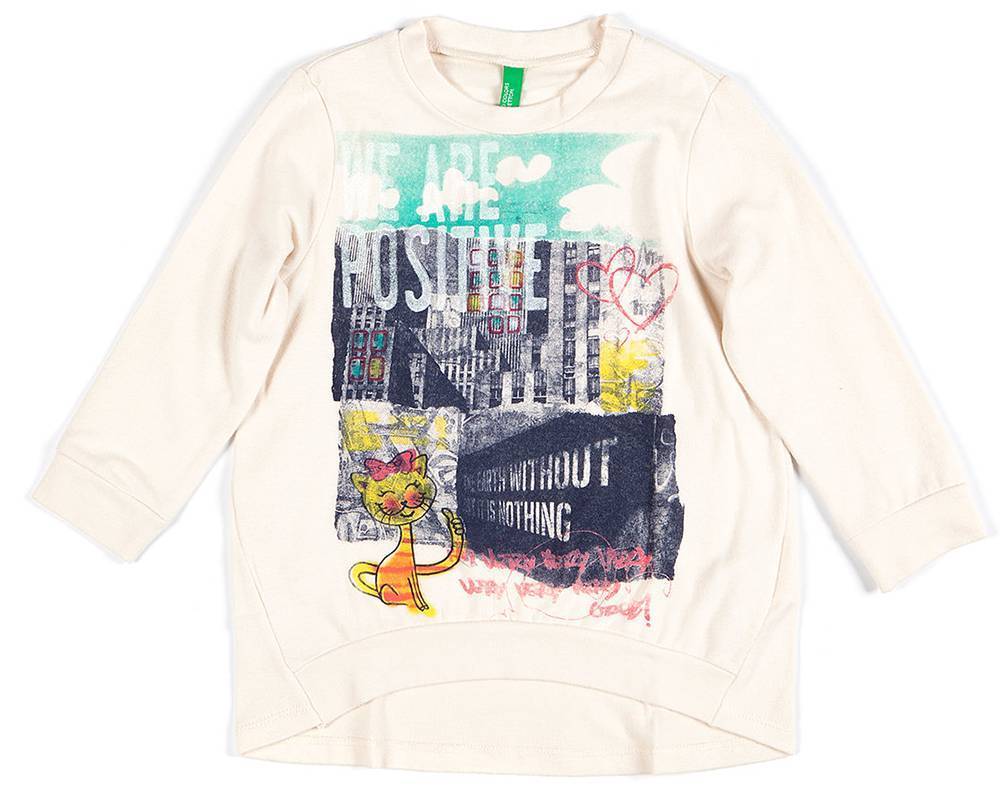 ΜΠΛΟΥΖΑ ΜΑΚΡΥΜΑΝΙΚΗ BENETTON AST SDE GAL 1 G ΛΕΥΚΟ (82 CM)-(1-2 ΕΤΩΝ)