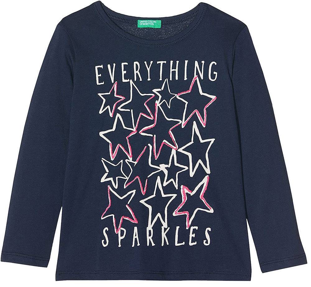 BENETTON ΜΠΛΟΥΖΑ ΜΑΚΡΥΜΑΝΙΚΗ BENETTON 4 STREET GIRL ΣΚΟΥΡΟ ΜΠΛΕ (90 CM)-(2 ΕΤΩΝ)