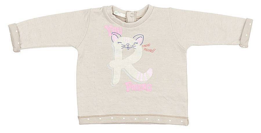 BENETTON ΜΠΛΟΥΖΑ ΜΑΚΡΥΜΑΝΙΚΗ BENETTON PLAYTIME HER ΓΚΡΙ (62 CM)-(3-6 ΜΗΝΩΝ)