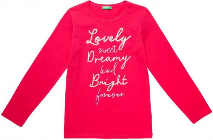 ΜΠΛΟΥΖΑ ΜΑΚΡΥΜΑΝΙΚΗ BENETTON FUNZIONE 1 GIRL ΣΚΟΥΡΟ ΦΟΥΞΙΑ (90 CM)-(2 ΕΤΩΝ) BENETTON