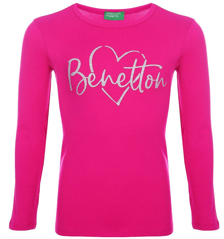 ΜΠΛΟΥΖΑ ΜΑΚΡΥΜΑΝΙΚΗ BENETTON BASIC GIRL ΦΟΥΞΙΑ (82 CM)-(1-2 ΕΤΩΝ)