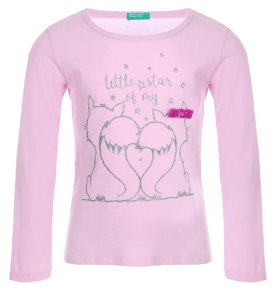 ΜΠΛΟΥΖΑ ΜΑΚΡΥΜΑΝΙΚΗ BENETTON 4G ROMANTIC ΡΟΖ (82 CM)-(1-2 ΕΤΩΝ) BENETTON