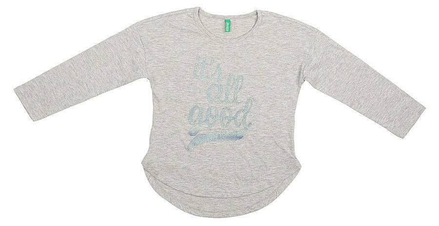 ΜΠΛΟΥΖΑ ΜΑΚΡΥΜΑΝΙΚΗ BENETTON P COLLEGE 2 G ΓΚΡΙ ΜΕΛΑΝΖΕ (82 CM)-(1-2 ΕΤΩΝ) BENETTON