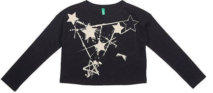 ΜΠΛΟΥΖΑ ΜΑΚΡΥΜΑΝΙΚΗ BENETTON F SHINY GIRL 1 ΜΑΥΡΟ (120 CM)-(6-7 ΕΤΩΝ)