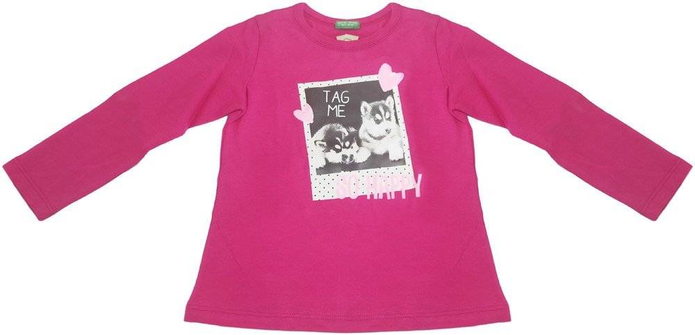 BENETTON ΜΠΛΟΥΖΑ ΜΑΚΡΥΜΑΝΙΚΗ BENETTON TSHIRTMAN GIRL ΦΟΥΞΙΑ (90 CM)-(2 ΕΤΩΝ)
