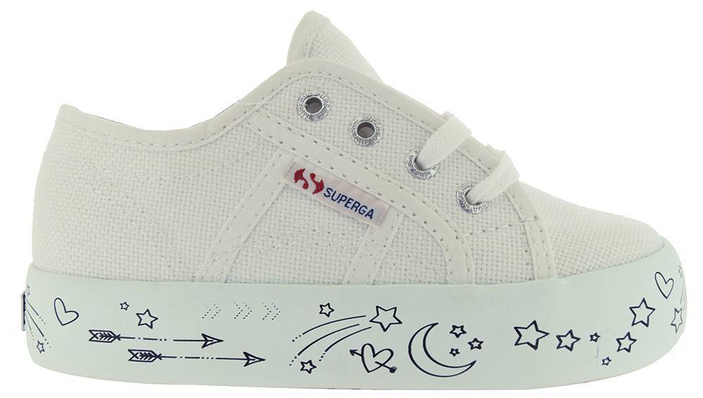 SUPERGA ΠΑΠΟΥΤΣΙ SUPERGA 2730 KIDS PRINTED PLATFORM S31121W ΛΕΥΚΟ (EU:32)