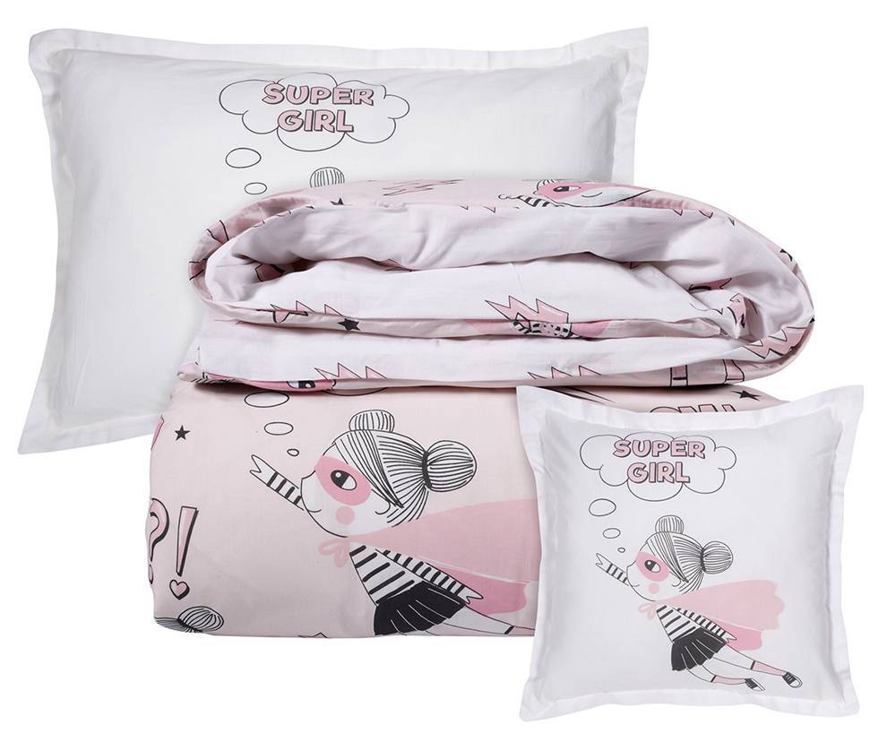 ΣΕΤ ΣΕΝΤΟΝΙΑ ΜΟΝΑ DAS HOME KID ΡΟΖ-ΓΚΡΙ 170Χ260CM ΣΧ.4757 DAS HOME