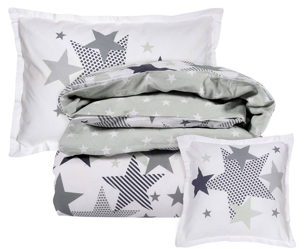 ΣΕΤ ΣΕΝΤΟΝΙΑ ΜΟΝΑ DAS HOME KID ΛΕΥΚΟ-ΓΚΡΙ-ΜΠΛΕ 170Χ260CM ΣΧ.4760