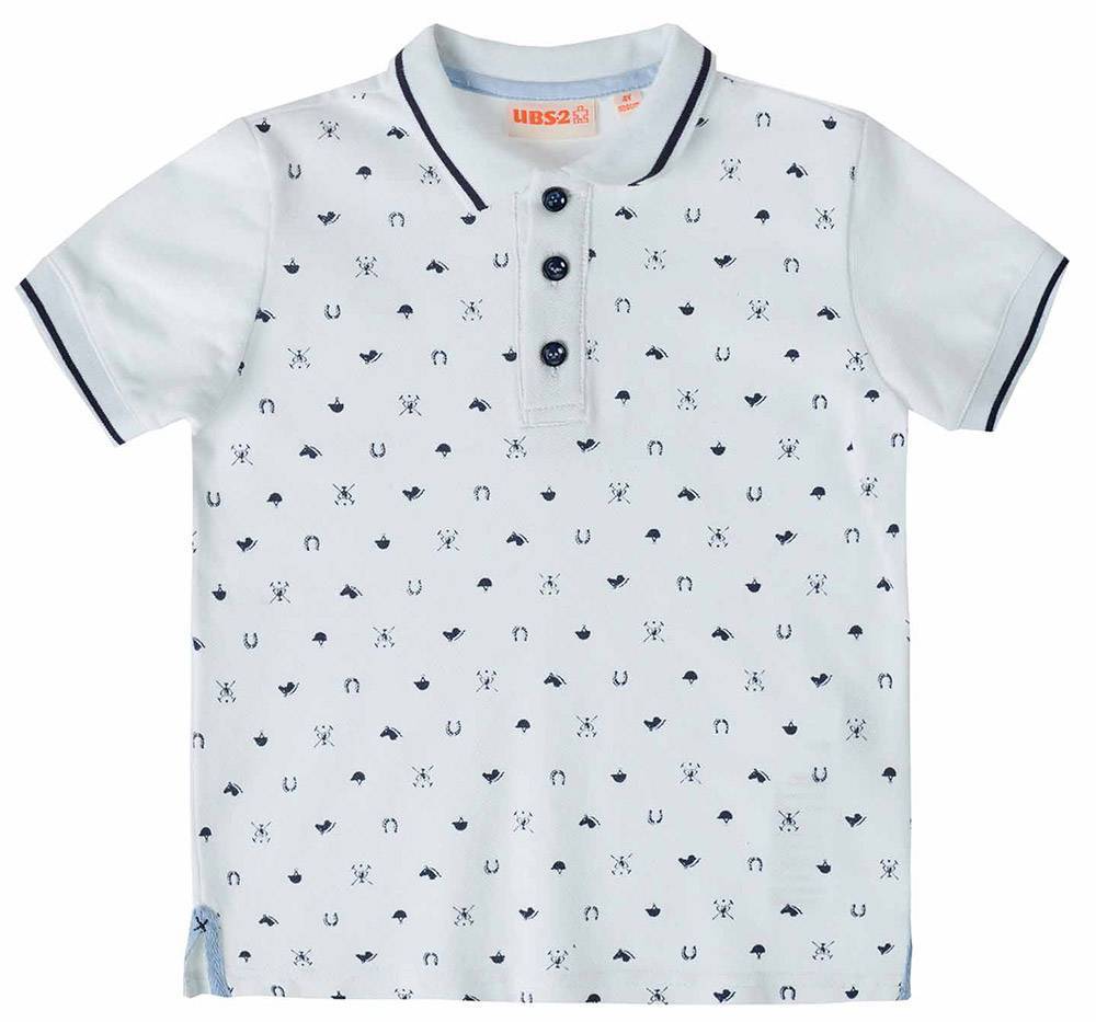 POLO T-SHIRT UBS2 E219342-999 ΛΕΥΚΟ/ΜΠΛΕ (8 ΕΤΩΝ)-(128 CM) UBS2