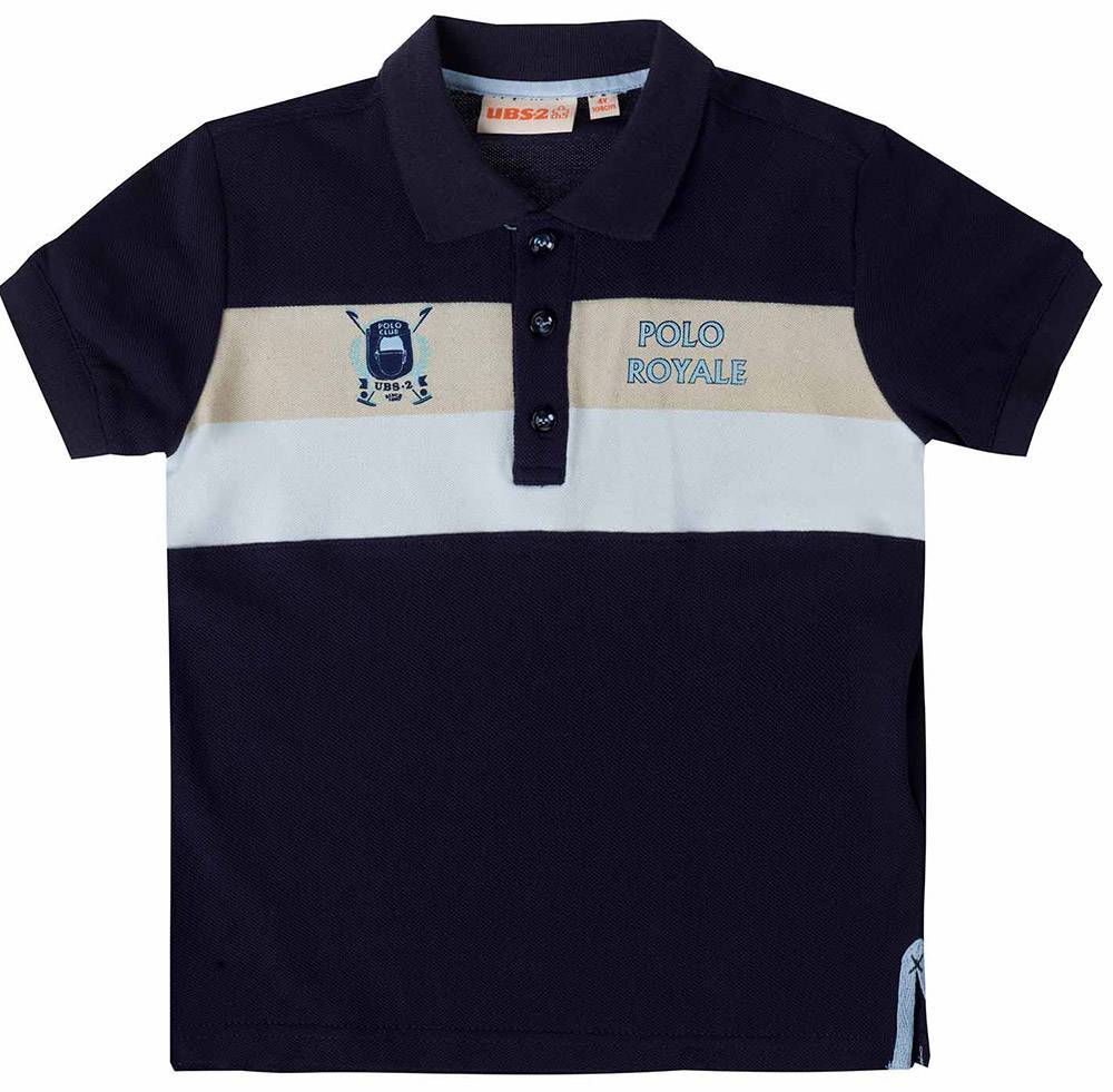 POLO T-SHIRT UBS2 E219343-999 ΜΠΛΕ ΣΚΟΥΡΟ (10 ΕΤΩΝ)-(140 CM) UBS2