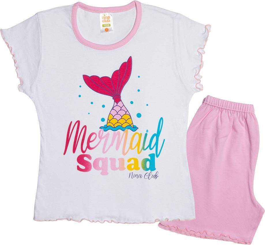 ΠΥΤΖΑΜΕΣ NINA CLUB 151 ΛΕΥΚΟ/ΡΟΖ (121-129CM)-(7 ΕΤΩΝ) NINA CLUB