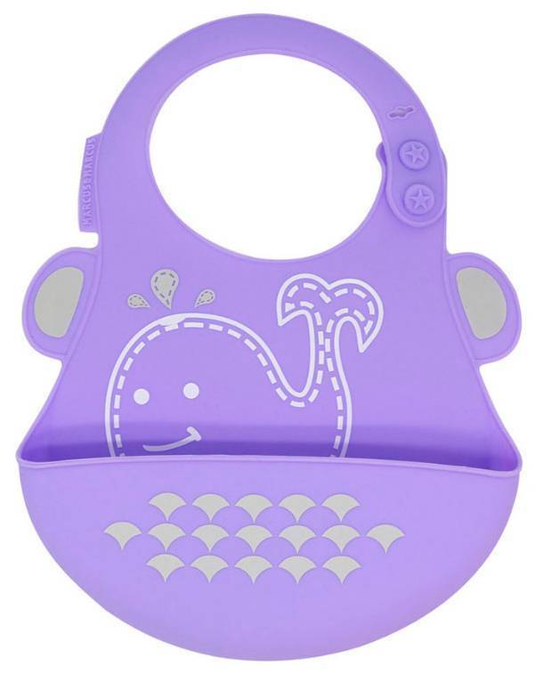 ΣΑΛΙΑΡΑ ΣΙΛΙΚΟΝΗΣ MARCUS - MARCUS BABY BIB LILA WILLO WHALE MARCUS AND MARCUS