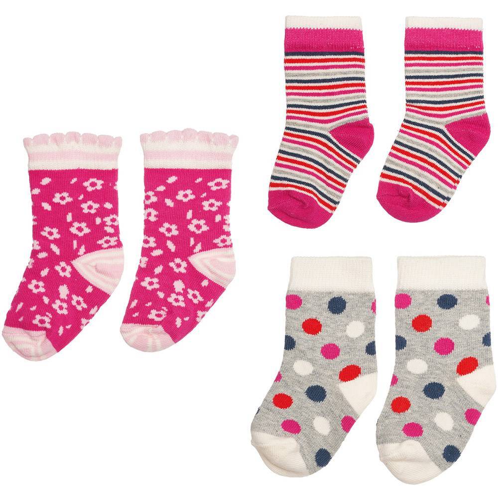 ΚΑΛΤΣΕΣ BENETTON SOCKS FASHION ΠΟΥΑ/ΡΙΓΕ/FLORAL ΠΟΛΥΧΡΩΜΟ 3ΤΜΧ (0-6 ΜΗΝΩΝ)-(16-17)