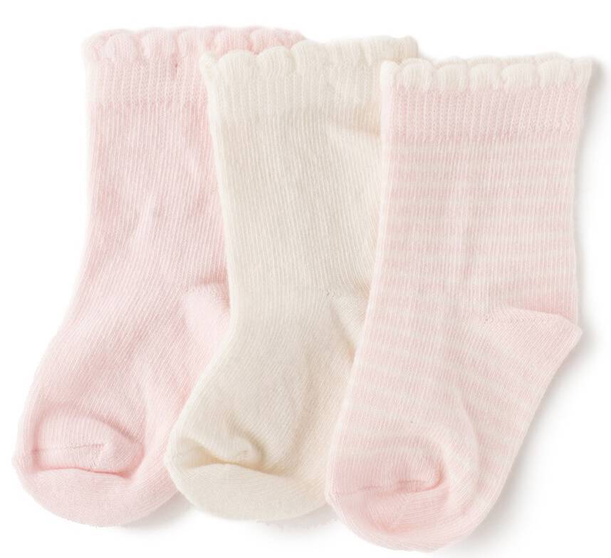 ΚΑΛΤΣΕΣ BENETTON SOCKS BASIC ΡΟΖ/ΕΚΡΟΥ 3ΤΜΧ (6-12 ΜΗΝΩΝ)-(18-19) BENETTON