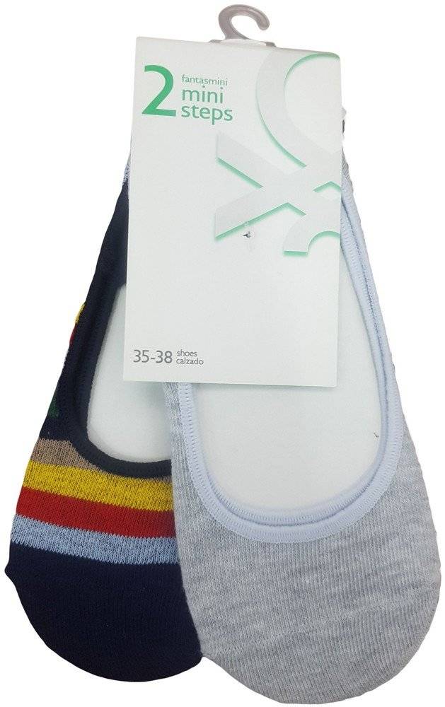 ΚΑΛΤΣΕΣ ΣΟΥΜΠΑ BENETTON SOCKS FASHION ΓΚΡΙ/ΠΟΛΥΧΡΩΜΟ 2ΤΜΧ (EU:39-41) BENETTON