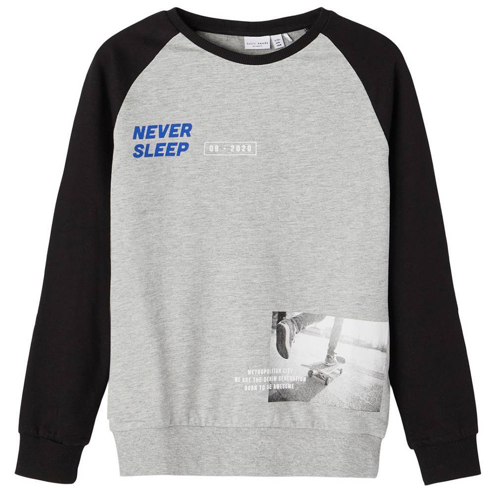 HOODIE NAME IT 13194186 NKMVILDAR ΓΚΡΙ ΜΕΛΑΝΖΕ (134-140 CM)-(9-10 ΕΤΩΝ)