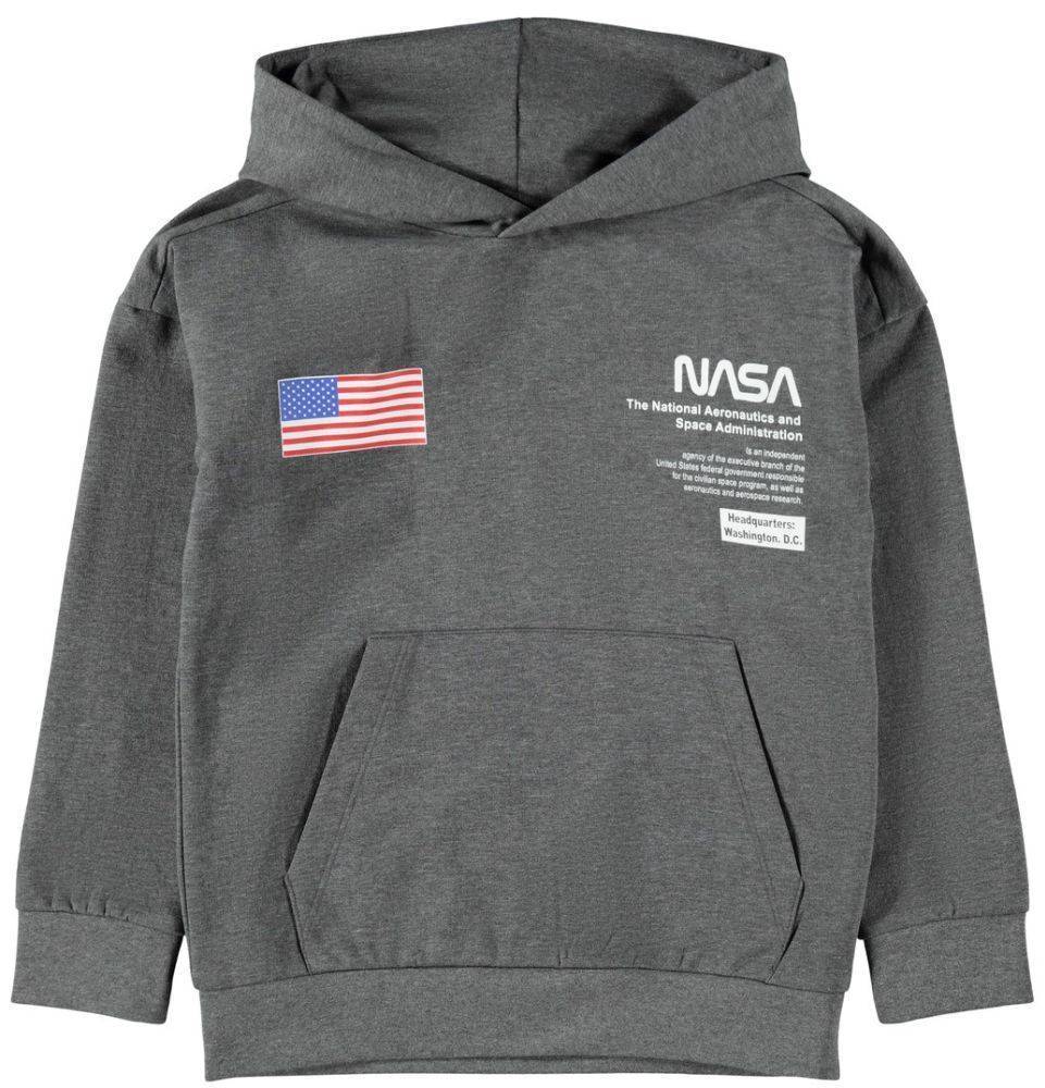 HOODIE NAME IT 13196656 NKMNASA ΣΚΟΥΡΟ ΓΚΡΙ ΜΕΛΑΝΖΕ (116 CM)-(6 ΕΤΩΝ) NAME IT
