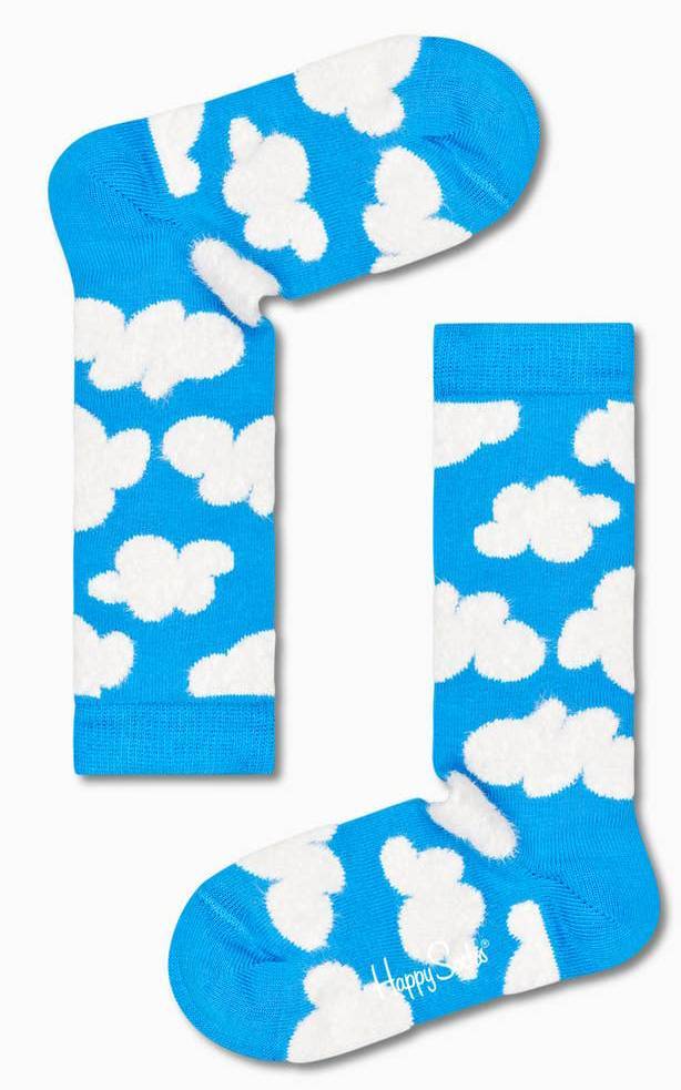ΚΑΛΤΣΕΣ HAPPY SOCKS KIDS CLOUDY KNEE HIGH SOCK KCLO03-6000 ΓΑΛΑΖΙΟ/ΛΕΥΚΟ (EU:24-26) HAPPY SOCKS