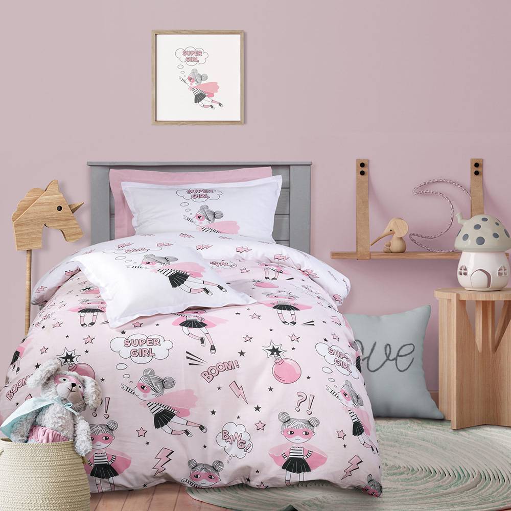 ΣΕΤ ΚΟΥΒΕΡΛΙ DAS HOME ΜΟΝΟ KID 4757 ΡΟΖ ΓΚΡΙ 160X240CM