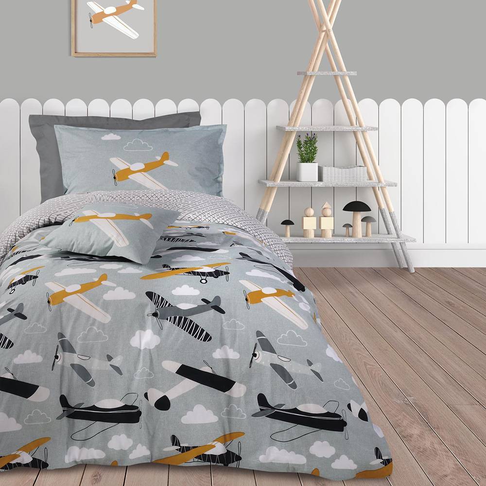 ΣΕΤ ΠΑΠΛΩΜΑΤΟΘΗΚΗ DAS HOME ΜΟΝΟ KID 4774 ΓΚΡΙ 160X240CM