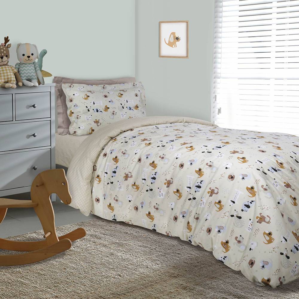 DAS HOME ΣΕΤ ΣΕΝΤΟΝΙΑ ΜΟΝΑ DAS HOME KID 4766 ΜΠΕΖ ΓΚΡΙ ΣΙΕΛ ΩΧΡΑ 170X260CM