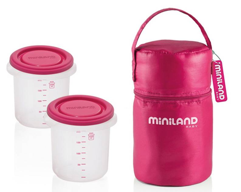 ΔΟΧΕΙΑ ΦΑΓΗΤΟΥ MINILAND ΘΕΡΜΟ PACK 2 GO HERMISIZED ΜΕ ΙΣΟΘΕΡΜΙΚΗ ΘΗΚΗ ΦΟΥΞΙΑ MINILAND