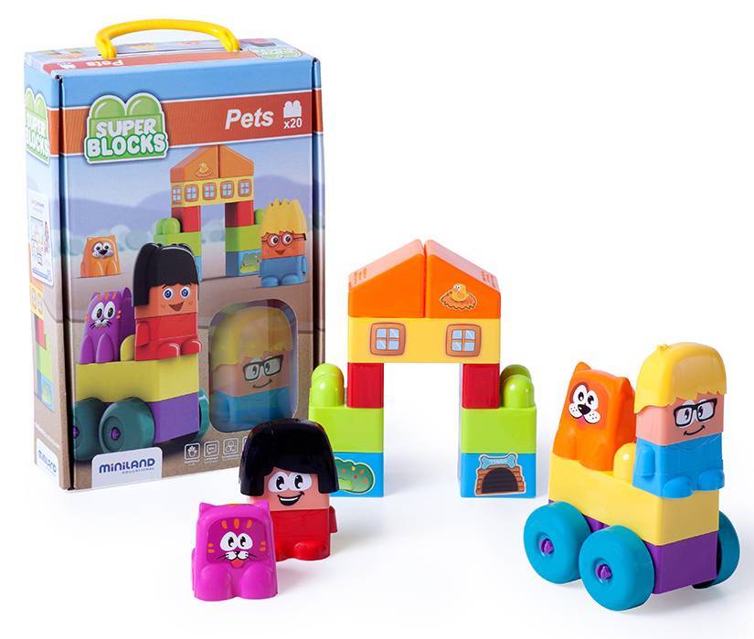 ΤΟΥΒΛΑΚΙΑ MINILAND SUPER BLOCKS PETS 20 ΤΜΧ
