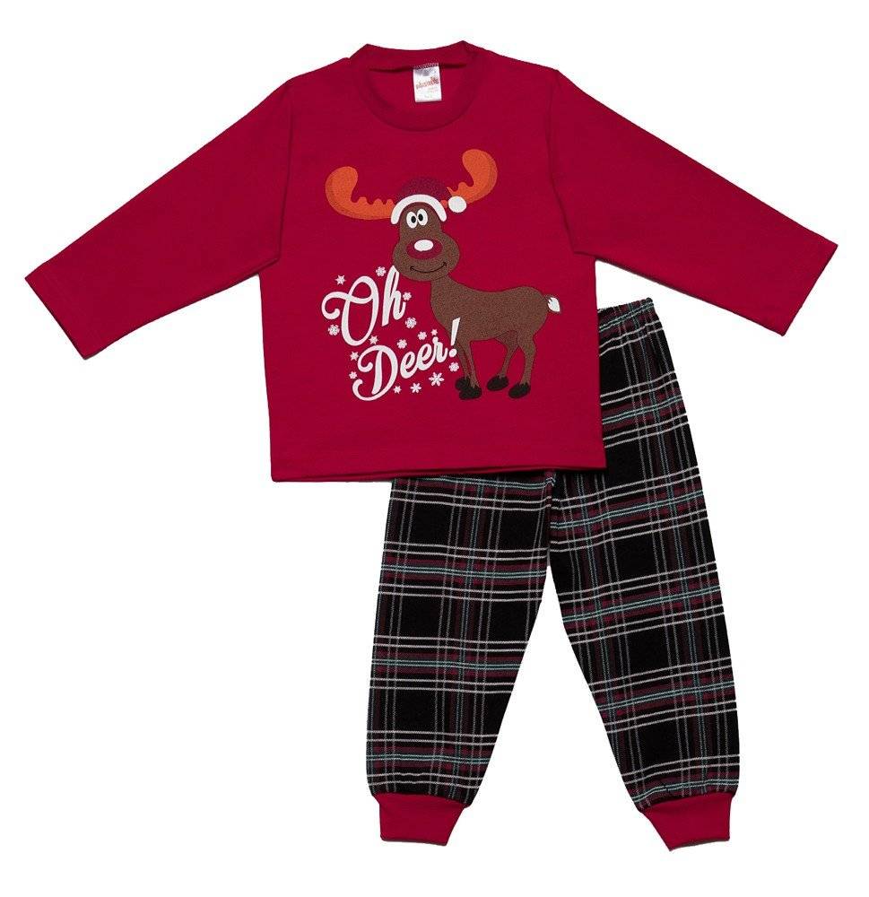 ΠΥΤΖΑΜΕΣ MINERVA OH DEER ΚΟΚΚΙΝΟ/ΣΚΟΥΡΟ ΜΠΛΕ (65-78CM)-(6 Μ-1 ΕΤΟΥΣ) MINERVA