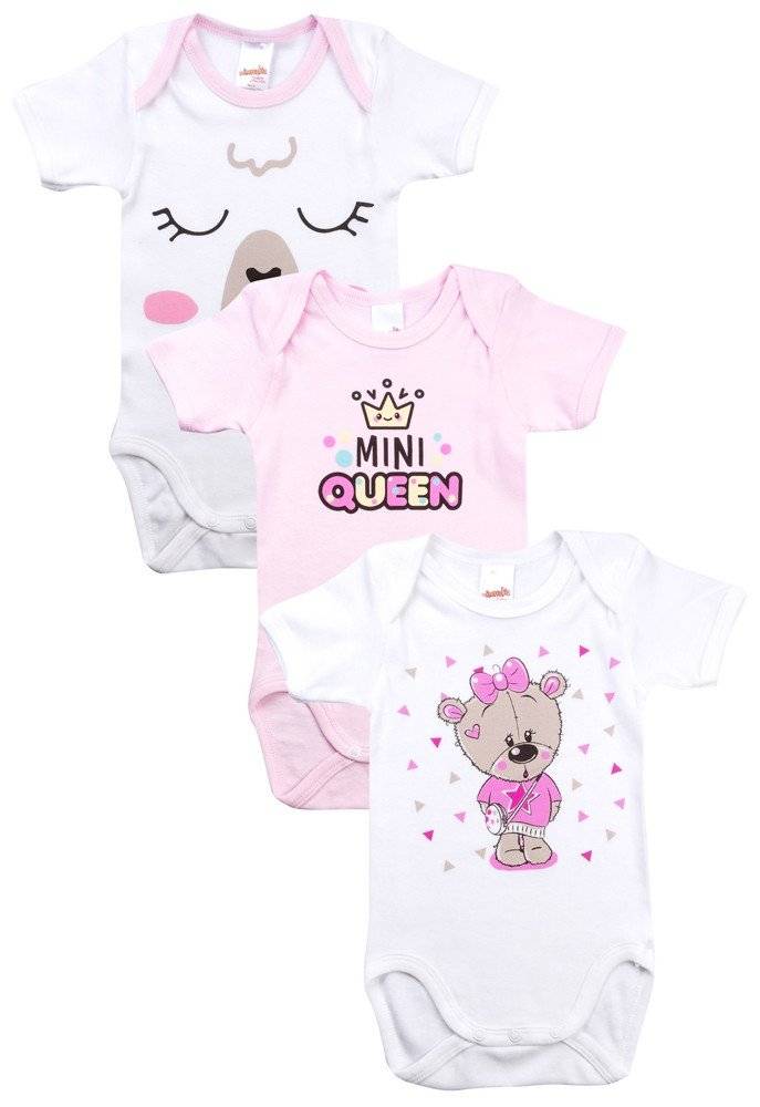 ΖΙΠΟΥΝΑΚΙ MINERVA QUEEN BEAR ΛΕΥΚΟ/ΡΟΖ 3ΤΜΧ (70CM)-(3-6 ΜΗΝΩΝ) MINERVA