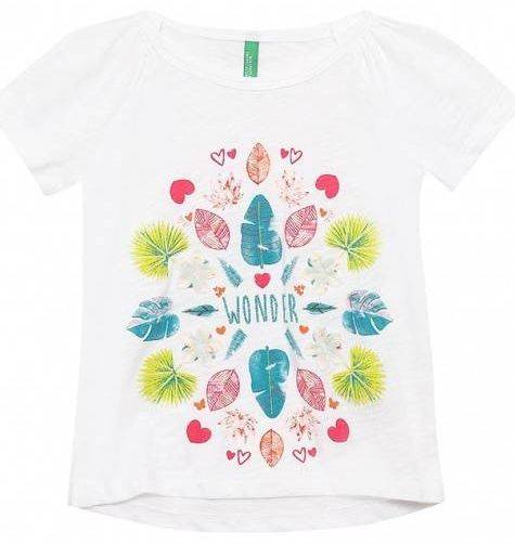 ΜΠΛΟΥΖΑ ΜΕ ΚΟΝΤΟ ΜΑΝΙΚΙ BENETTON GREEN ROOTS I G ΛΕΥΚΟ (90 CM)-(2 ΕΤΩΝ) BENETTON