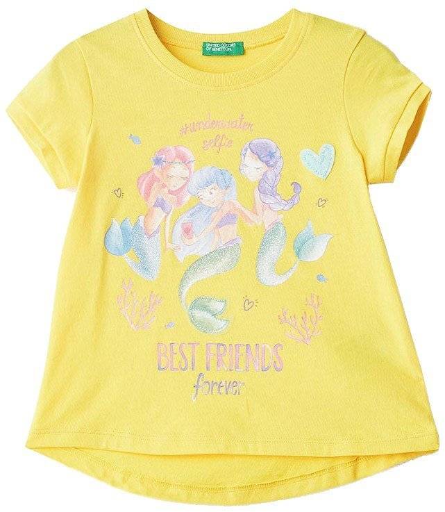 ΜΠΛΟΥΖΑ ΜΕ ΚΟΝΤΟ ΜΑΝΙΚΙ BENETTON 6 CALIFORNIAN G ΚΙΤΡΙΝΟ (82 CM)-(1-2 ΕΤΩΝ) BENETTON